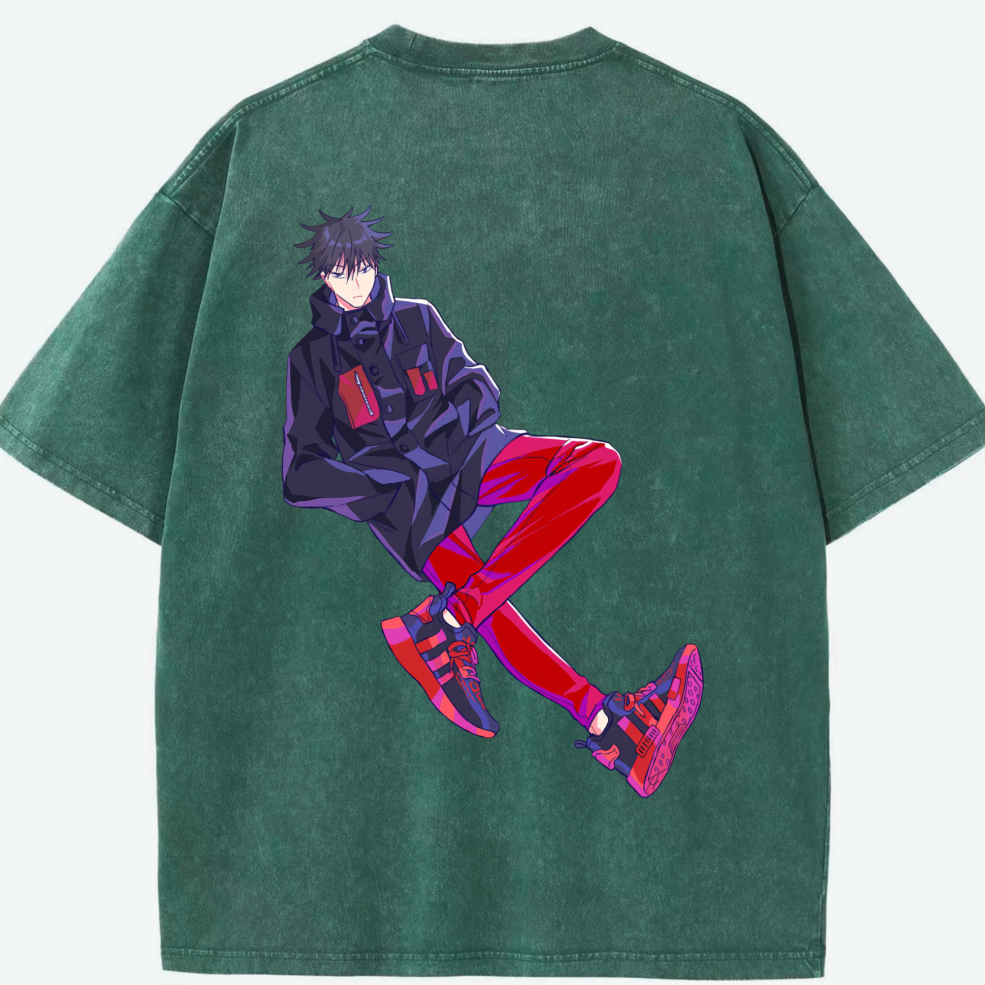 （画像用） 呪術廻戦 Jujutsu Kaisen 綿100% ヴィンテージ風 半袖Tシャツ（背面プリント）